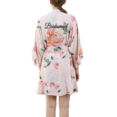 Floral Ruffle Bridesmaid Robe