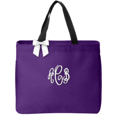 Personalized Solid Tote Bag with Monogram