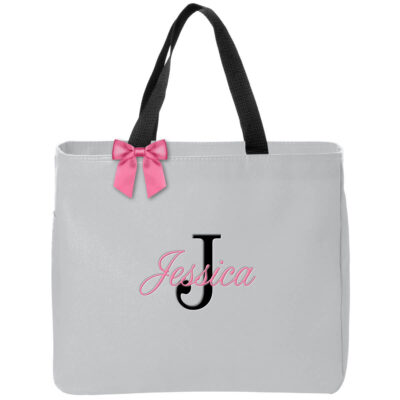 Canvas Tote Bag with Name & Initial - Personalized Brides