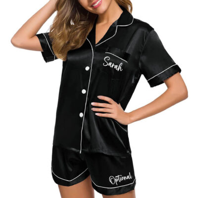 Button-up Bridesmaid Pajamas with Name