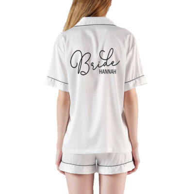 Button-up Bride Pajama Set with Name