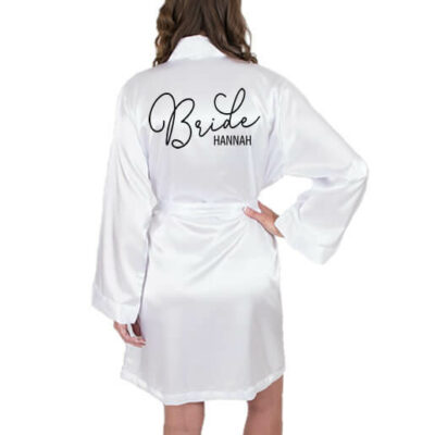 Satin Bride Robe with Name