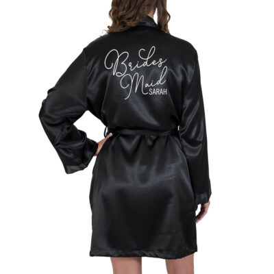 Satin Bridesmaid Robe with Name