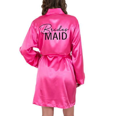 Satin Bridesmaid Robe with Swashes