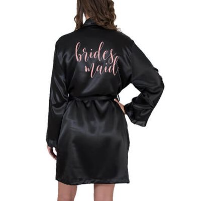 Bridal Party Satin Robe - Lowercase Script