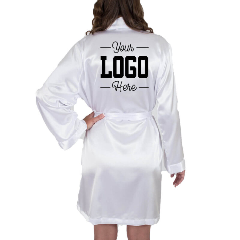 Satin Bridal Robe with Custom Wedding Logo - 1 Color