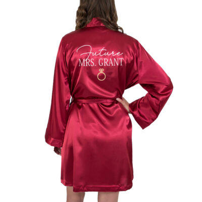 "Future Mrs." Satin Robe with Diamond