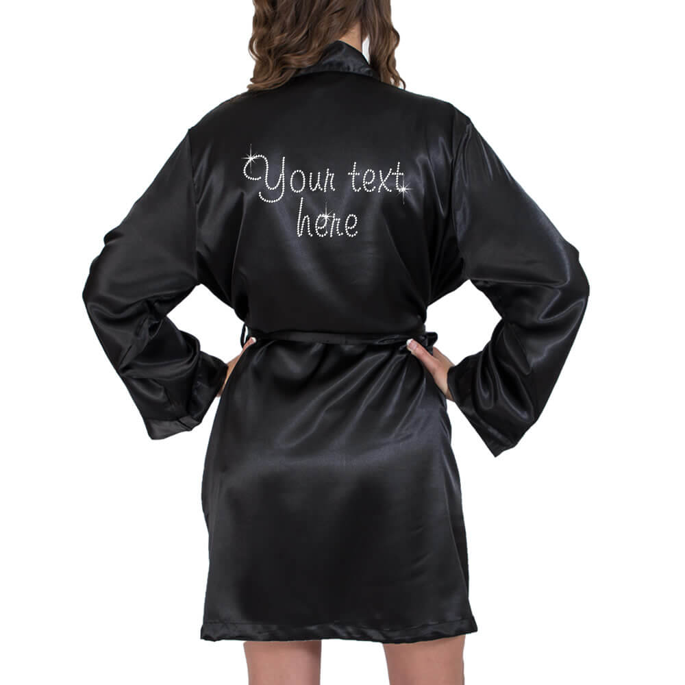 Create Your Own Rhinestone Satin Robe - Personalized Brides