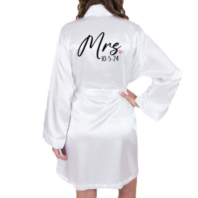 "Mrs." Satin Robe with Date