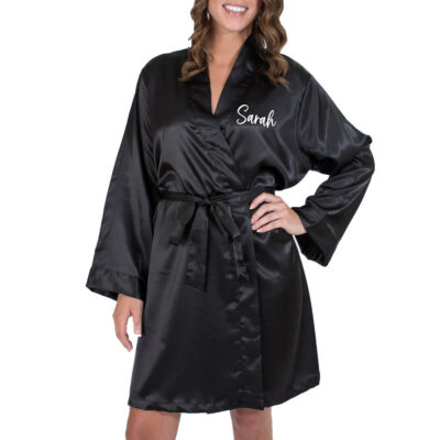 Bridal Party Satin Robe with Name