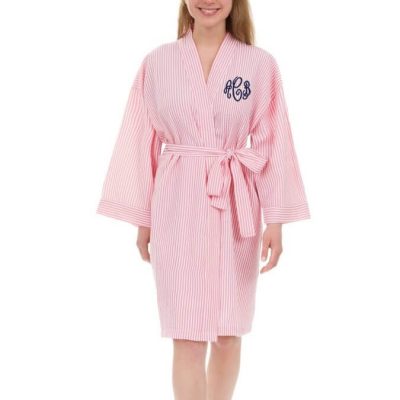 Monogrammed Seersucker Bridal Party Robe