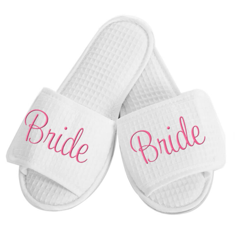Personalized Bride Slippers - Embroidered