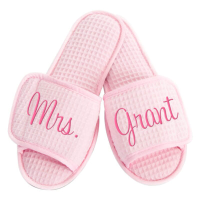 Custom Embroidered "Mrs." Bride Slippers