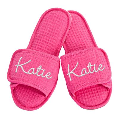 Custom Slippers Embroidered Name - Personalized Brides