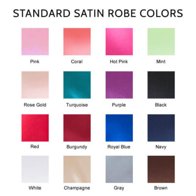 Standard Satin Robe Colors