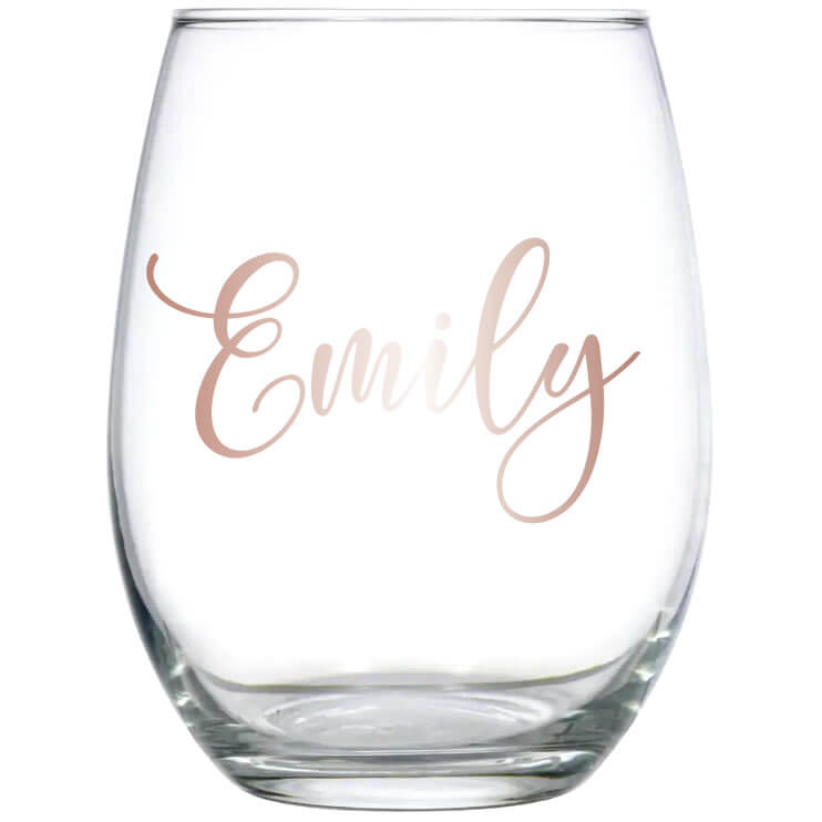 Personalized Stemless Wine Glasses