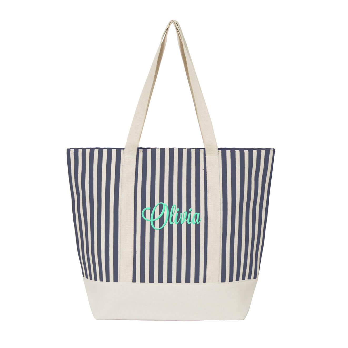 Personalized Stripe Tote Choose Color