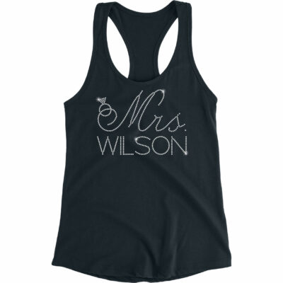 Personalized "Mrs." Rhinestone Tank Top with Ring