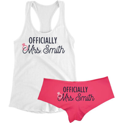 "Officially Mrs." Tank Top & Boyshort Set