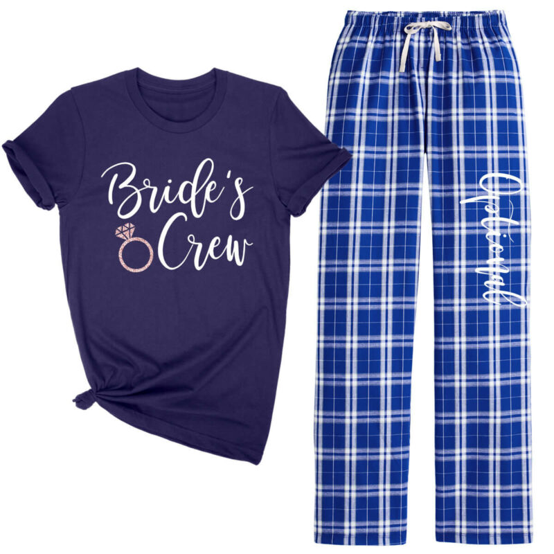 "Bride's Crew" Flannel Pants Set