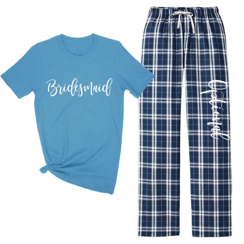 Bridesmaid Flannel Pants Set