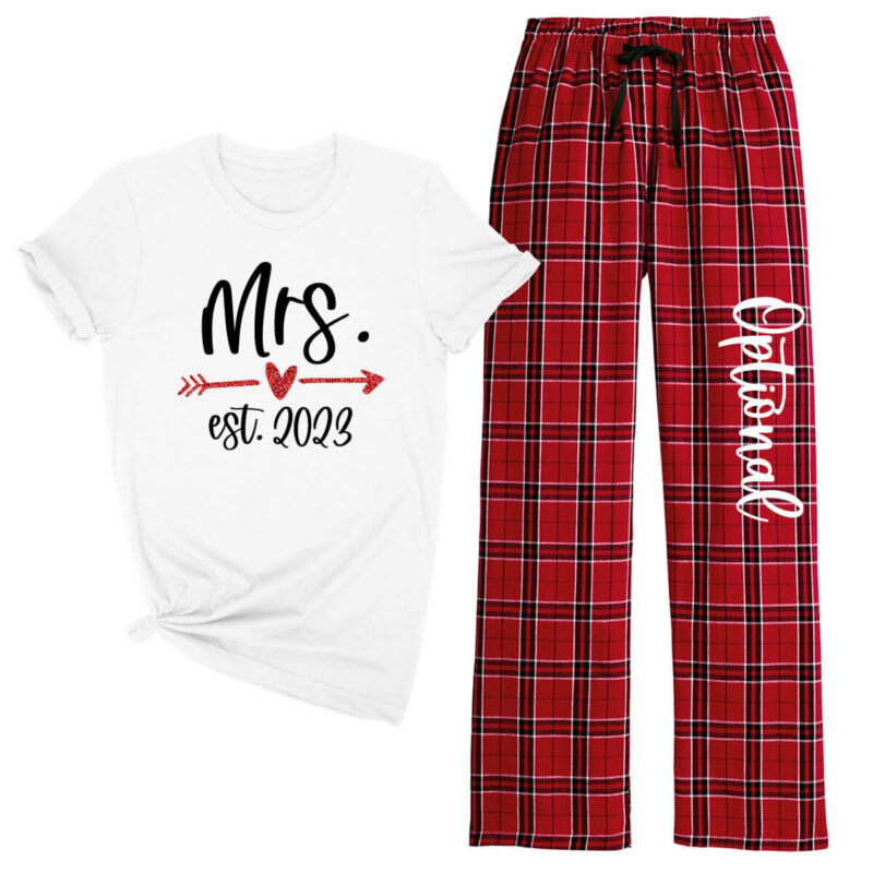"Mrs." Flannel Pants Set with Est. Year