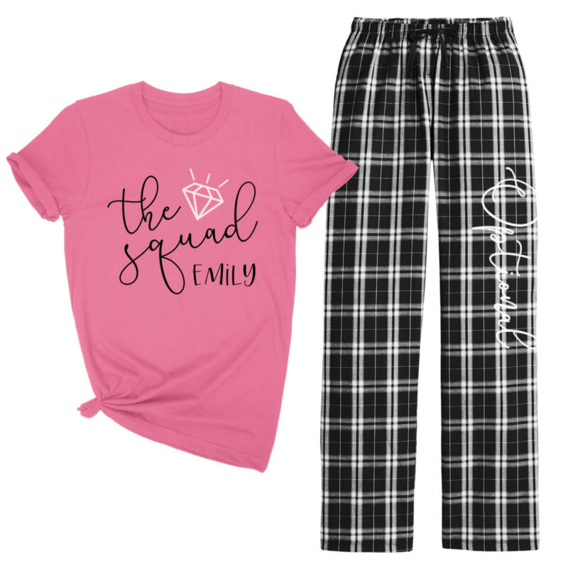 "Bride's Squad" Flannel Pant Pajama Set - Swashes