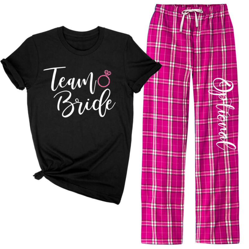 "Team Bride" Flannel Pant Pajama Set