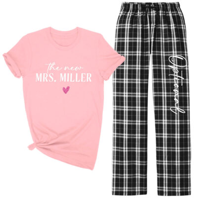 "The New Mrs." Flannel Pants Set