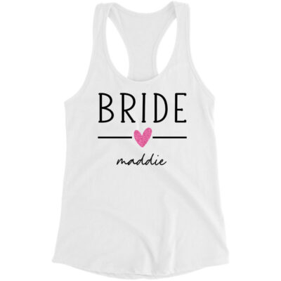 Bride Tank Top with Name and Heart