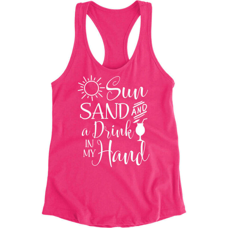 "Sun, Sand & a Drink in My Hand" Tank Top