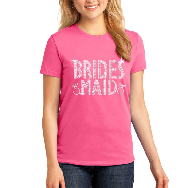 Rhinestone Bridesmaid T-Shirt - Block