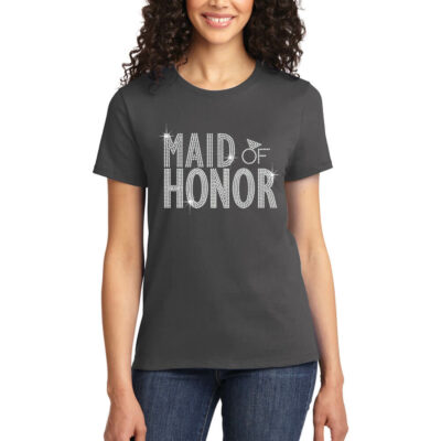 Rhinestone Maid of Honor T-Shirt - Block