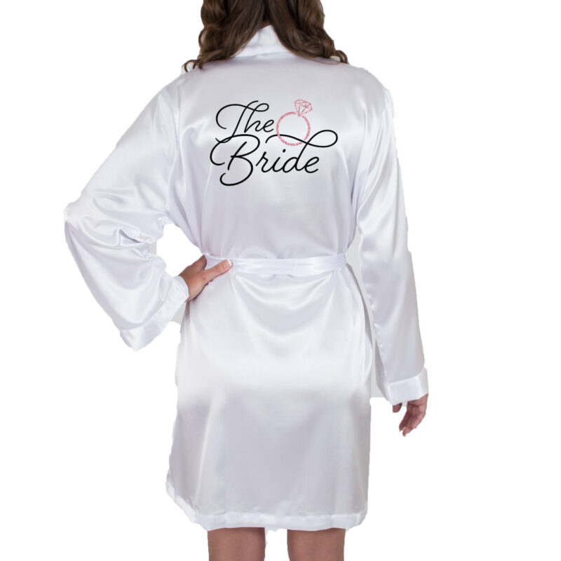 "The Bride" Satin Robe with Ring