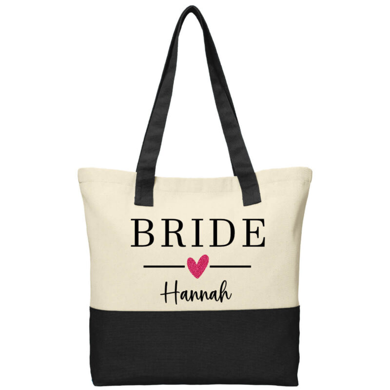 "The Bride" 2-Tone Tote Bag with Name