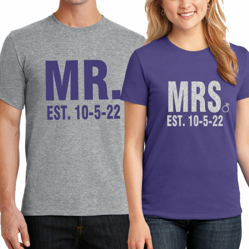 Mr. & Mrs. T-Shirt Set with Date