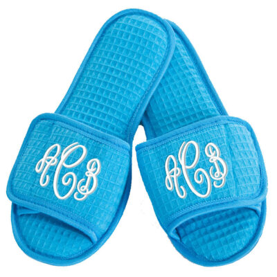 Waffle Monogrammed Slippers