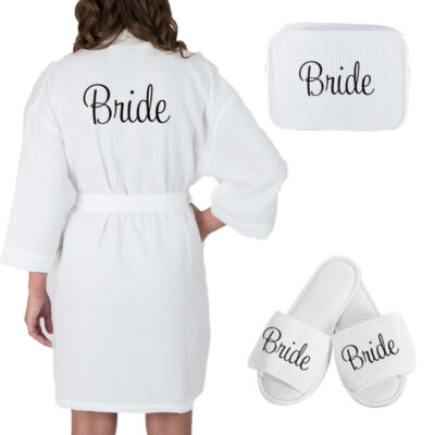 Personalized Bride Waffle Robe Set