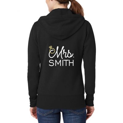 Personalized "Mrs." Full-Zip Bride Hoodie