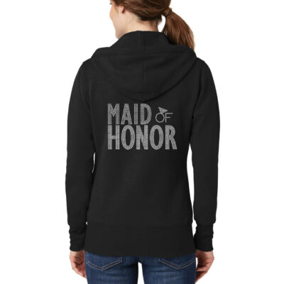 Full-Zip Rhinestone Maid of Honor Hoodie - Block