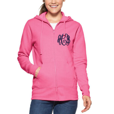 Full-Zip Monogrammed Hoodie - Personalized Brides