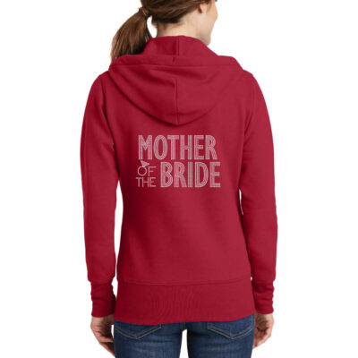 Full-Zip Rhinestone Mother of the Bride/Groom Hoodie