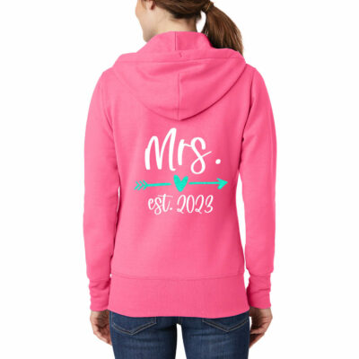 "Mrs." Full-Zip Bride Hoodie with Date