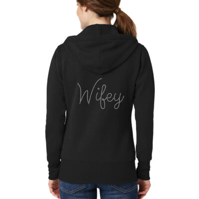 Rhinestone "Wifey" Full-Zip Hoodie