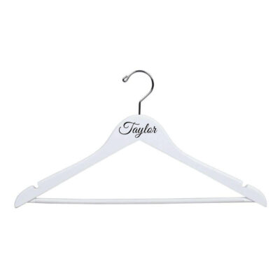 White Bridal Party Hanger with Name