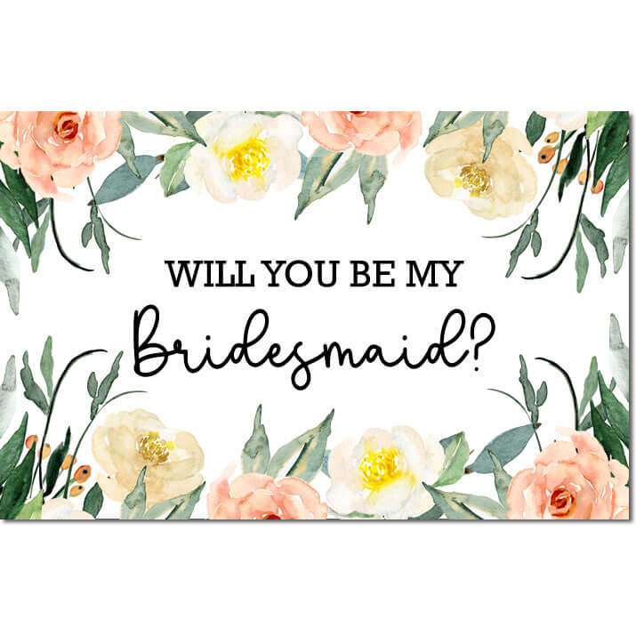 Will you be my Bridesmaid Card - Flowers