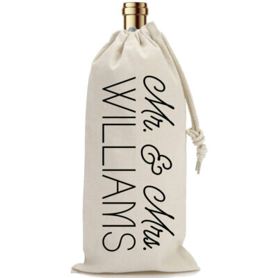 Personalized "Mr. & Mrs." Wine Bag