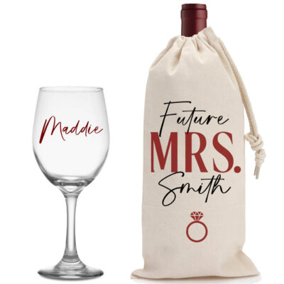 MIP Personalized Engraved Wine Glass Glasses Wedding Bridesmaid