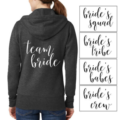 Full-Zip Bridal Party Hoodie - Lowercase Script