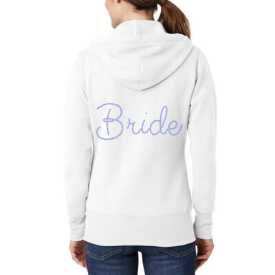 Full-Zip Rhinestone Bride Hoodie